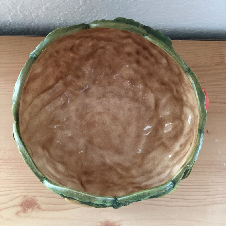 Gorgeous Vintage Holland NB Painted Relief Fruit Bowl image 9