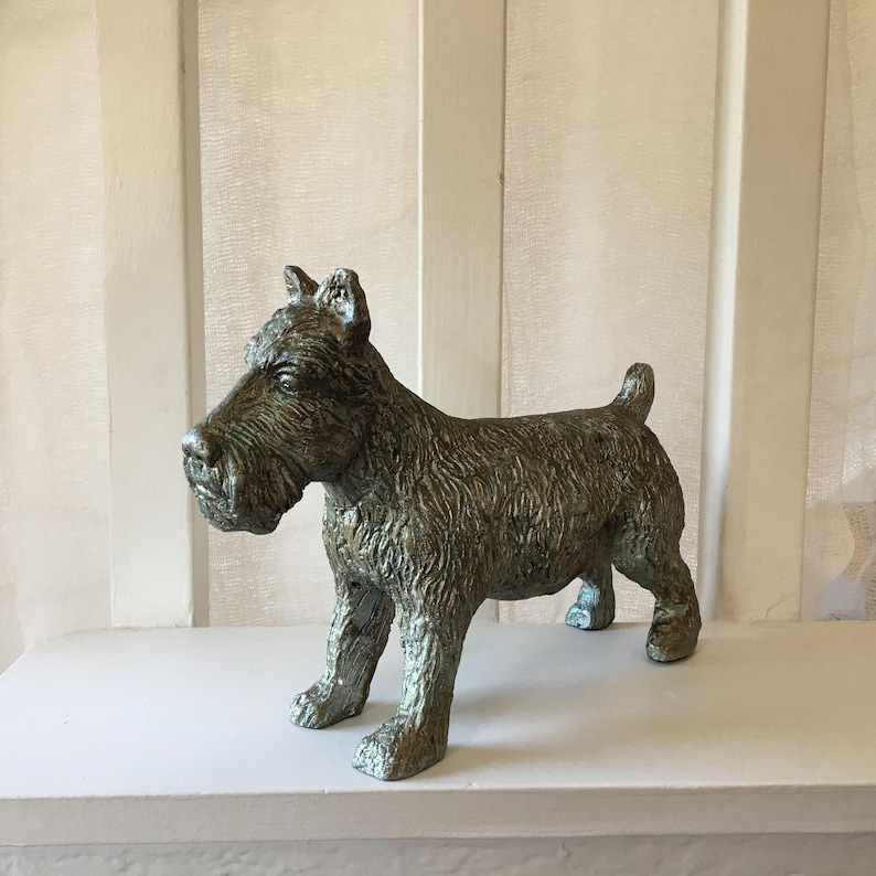 Vintage Solid Metal Scottie Dog Doorstop/bookend in Silvertone Color