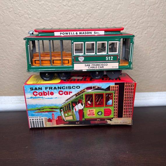 Vintage 1960's Tin Litho San Francisco Cable Car, Original Box