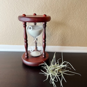Vintage Wood and Glass Hourglass, Time Keeper, Clock, Watch, Horology, Library Decor, Bookshelf, Man Cave, Office Decor, Study Decor