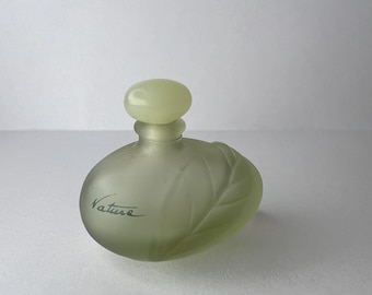 Vintage Yves Rocher Nature mini-parfumflesje uit de jaren 90, matgroen glas