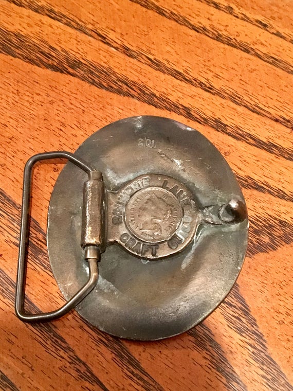 Vintage Bouwerie Lane Craft Guild Brass Belt Buck… - image 4