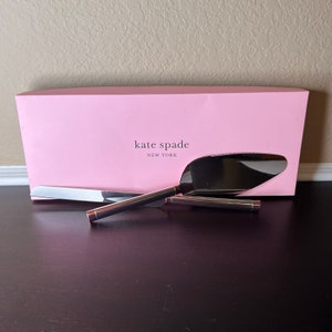 Retired Kate Spade X Lenox 2pc. Cake Serving Set, Stainless Steel w Silver and Rose gold Plating, Wedding, Bridal Shower, Kitchen, Bakery