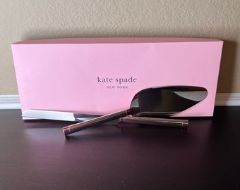 Retired Kate Spade X Lenox 2pc. Cake Serving Set, Stainless Steel w Silver and Rose gold Plating, Wedding, Bridal Shower, Kitchen, Bakery