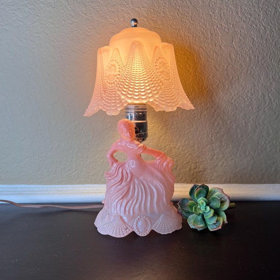 Lampe De Table Art Déco – Danseuse En Verre Vintage – Style Palazzo Int – Neuve En Boîte