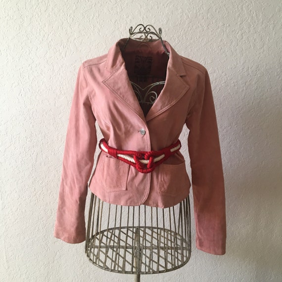 Vintage BB Dakota Pink/Blush Real Suede Jacket/Co… - image 1