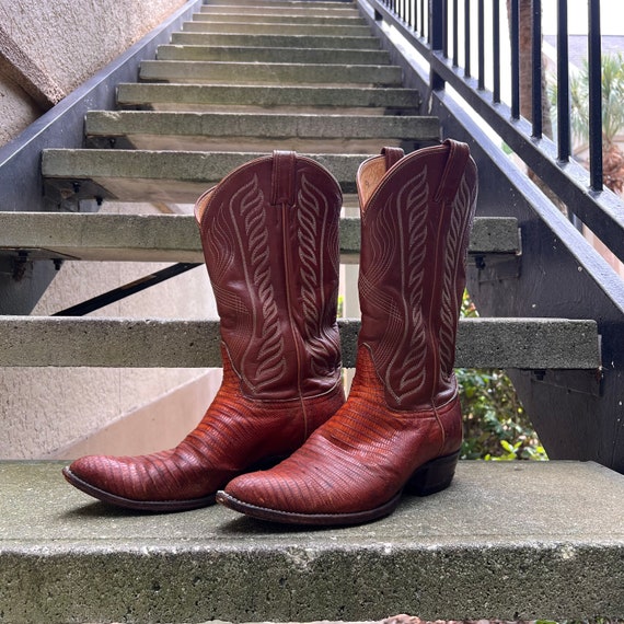 Vintage (10D) 1980's Tony Lama Leather Cowboy Boots, Western Style