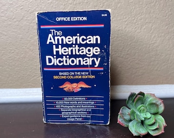 Diccionario American Heritage de 1987, edición de oficina, libro de referencia, segunda edición universitaria, palabras y significado, definiciones, lingüista