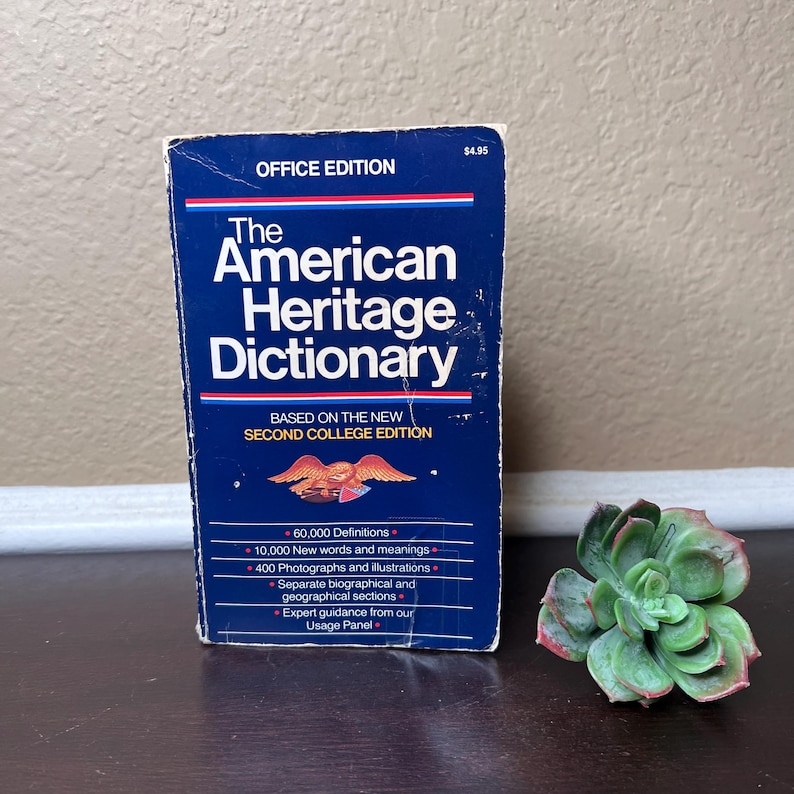 Vintage 1987 American Heritage Dictionary, Office Edition, Reference ...