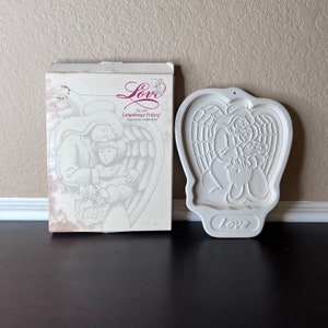 Vintage 1995 Longaberger Pottery Angel Series Cookie Mold, Love, Angels, Guardian Angel, Christmas Cookies, Holiday Decor, Chocolate, papier