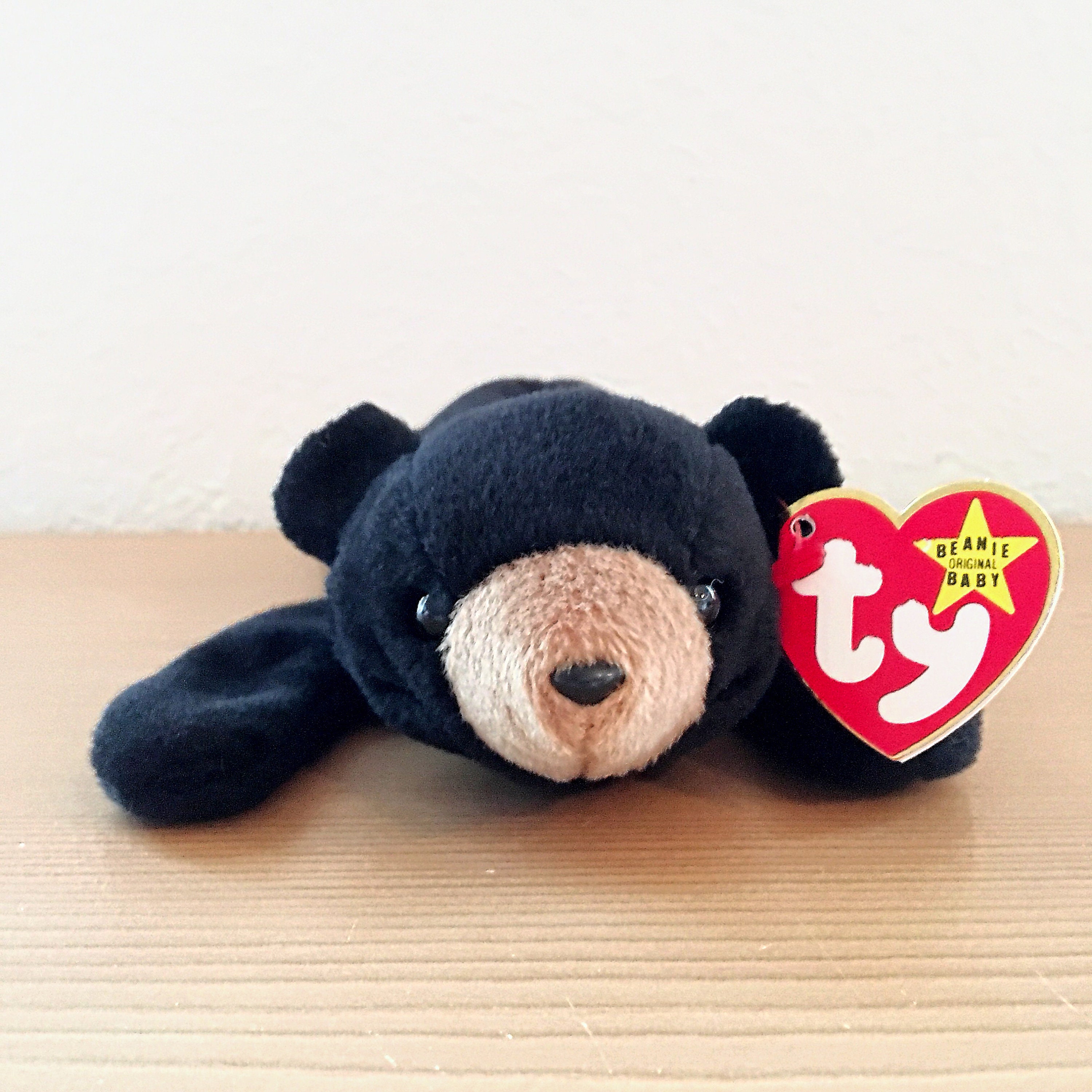 Vintage Beanie Blackie the Black Bear With Fourth -