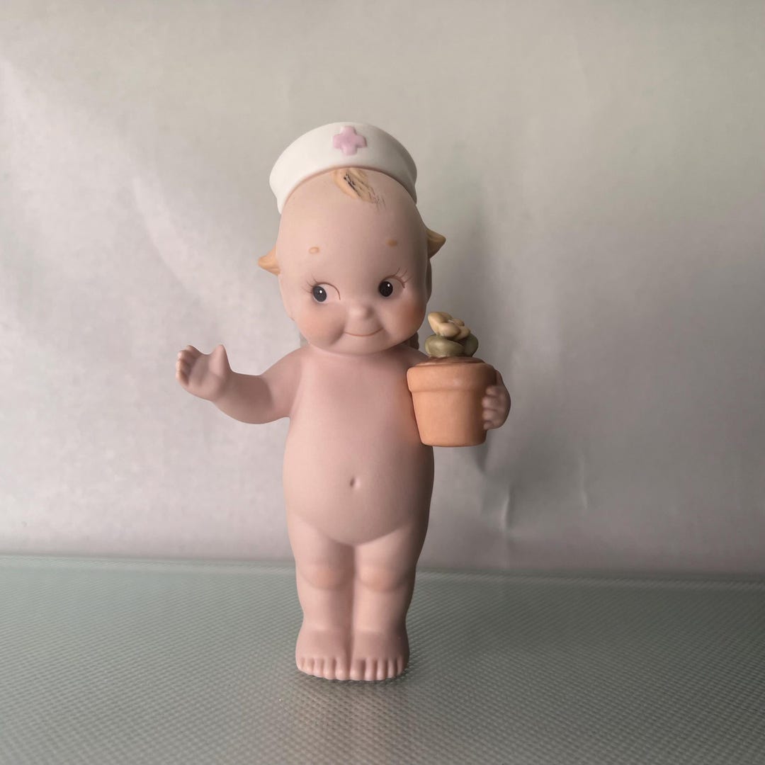 Vintage 1991 Enesco Rose O'neill Kewpie Nurse Figurine | Signed