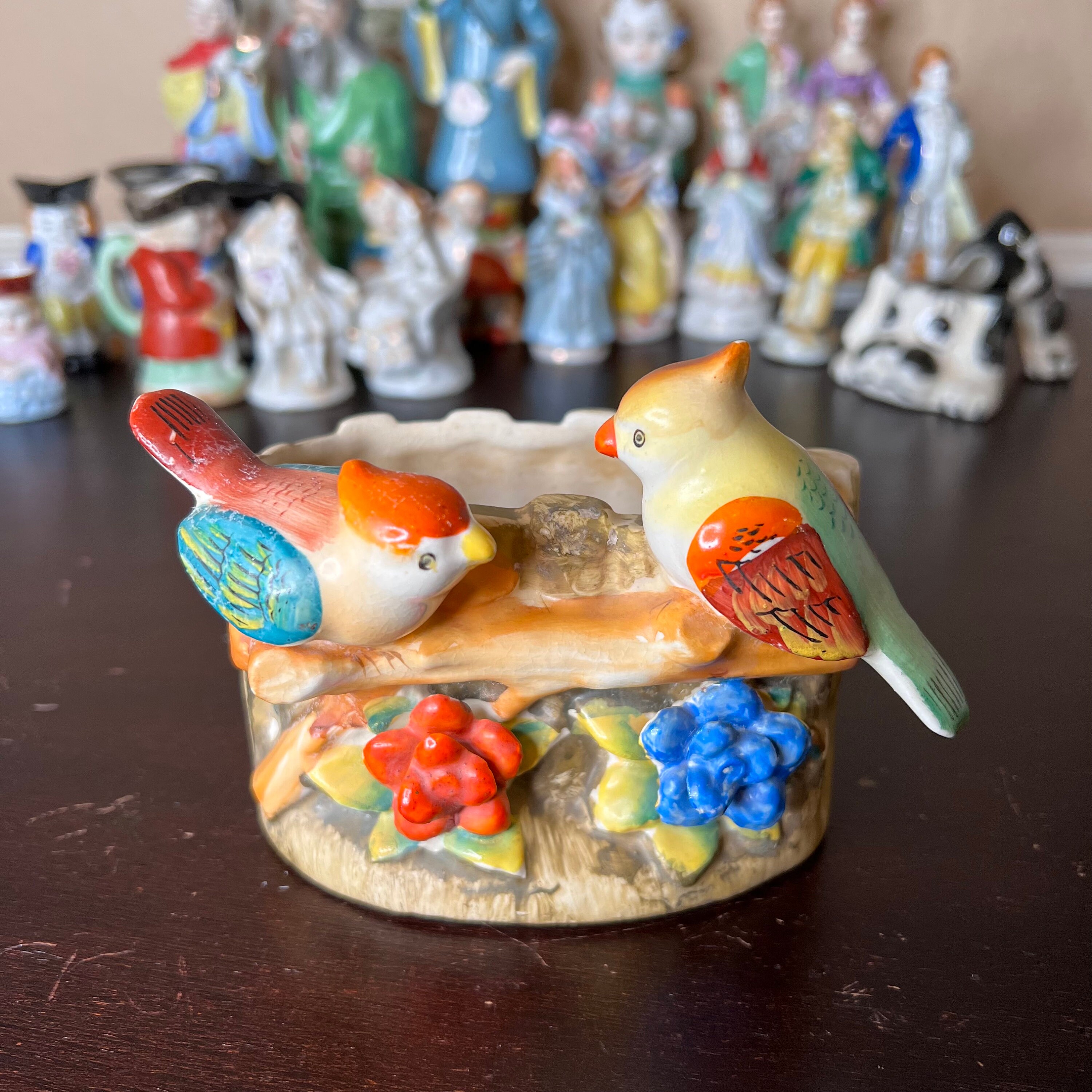 Vintage 1940's Made in Occupied Japan Bird & Flower Planter, Plant