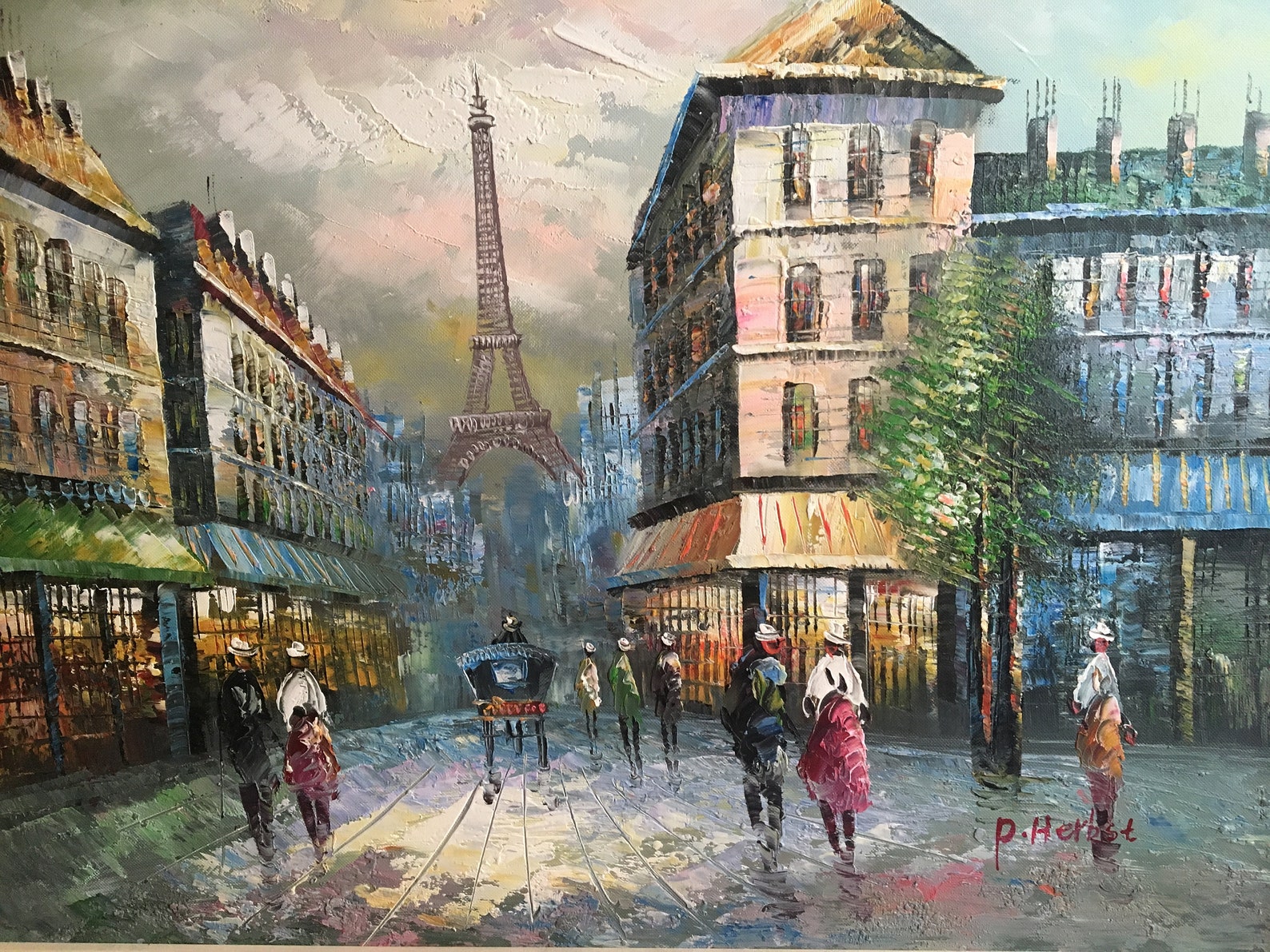 Vintage Original Oil Painting of Victorian Paris/eiffel Tower Etsy