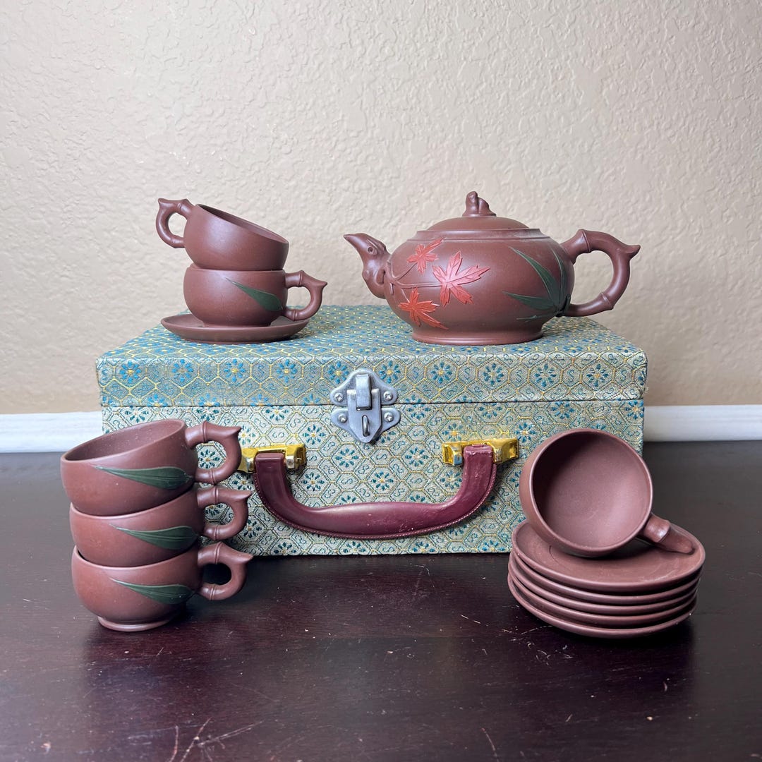 Vintage Purple Clay Teapot Six-person Tea Set, Zhou Quay Jen, Zisha ...