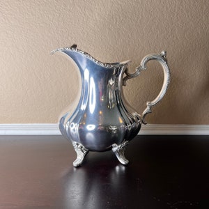 Vintage Poole Silver EPNS Water Pitcher -lancaster Rose, 409