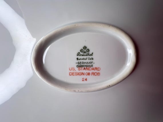 Vintage 1950's Rosenthal China Chippendale Green Bloom Octagonal