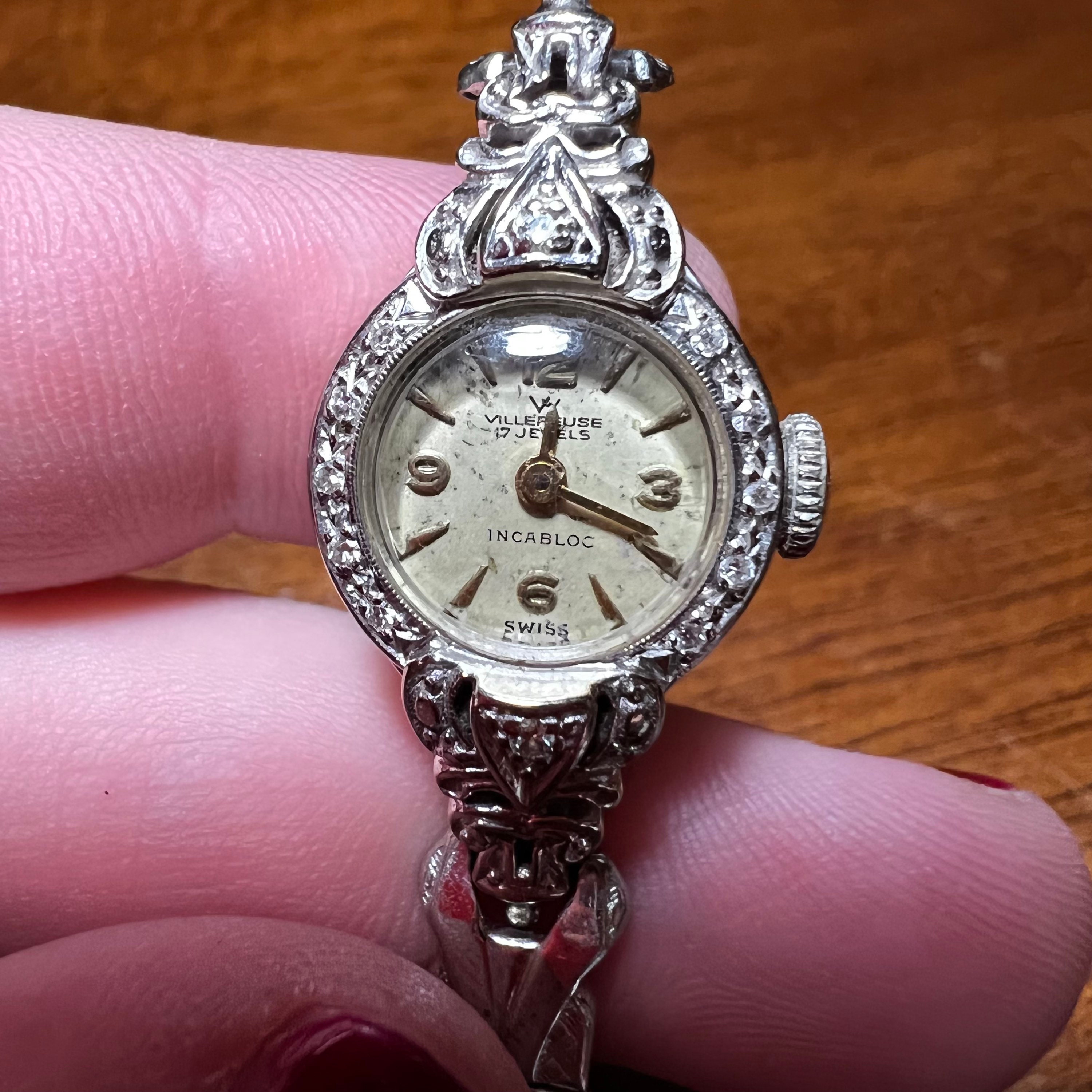 Vintage Benrus 14K Gold and Diamonds Ladies Wrist Watch White - Etsy