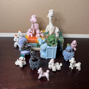 Vintage 1950&#39;s Spaghetti Poodle Pups, Dog Lover, Porcelain Knick Knacks, Kawaii, Cottagecore, Midcentury Ladylike, Kitsch, Figurines, Puppy