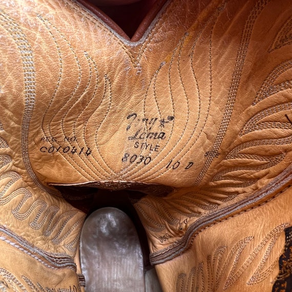 Vintage (10D) 1980's Tony Lama Leather Cowboy Boots, Western Style