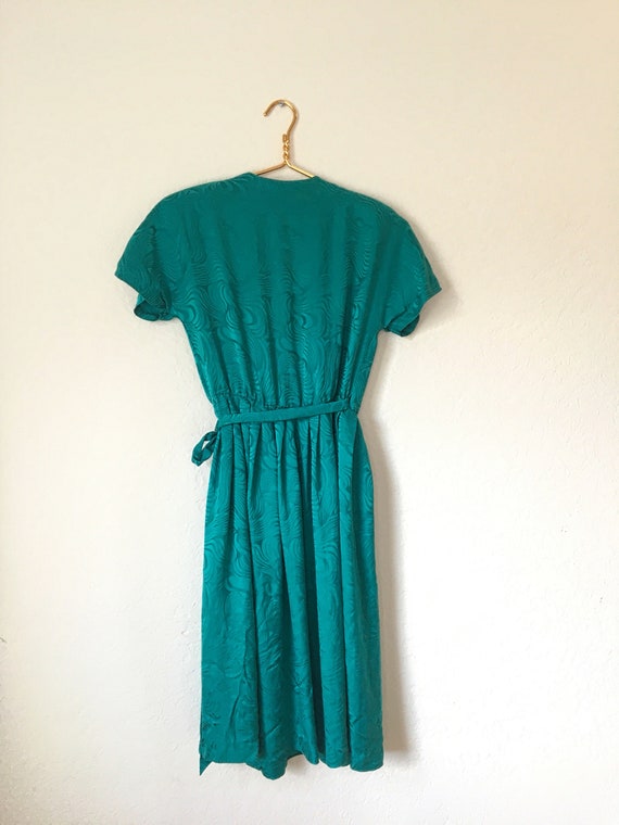 Vintage PA Boutique Wrap Around Green Silk Dress … - image 8