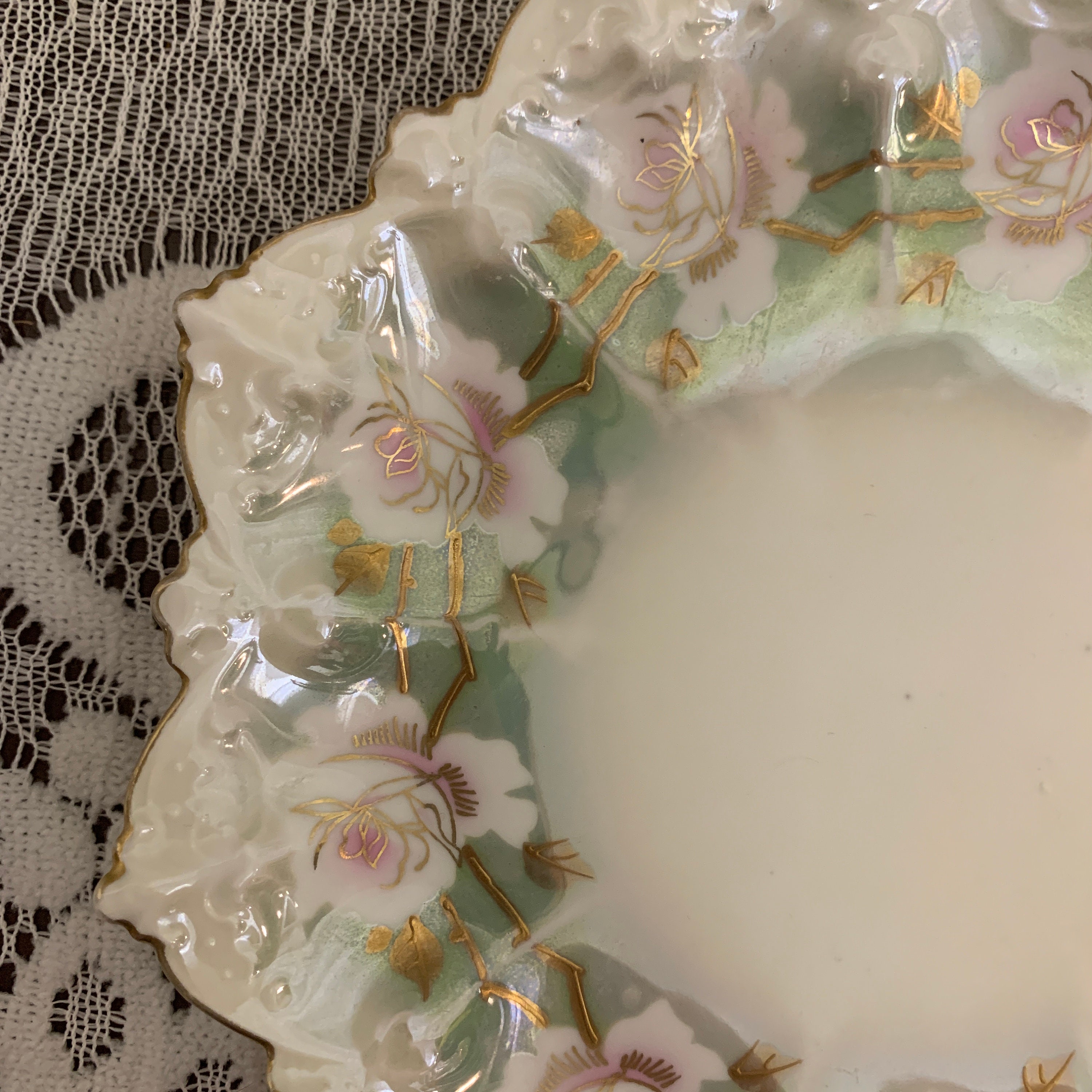 Antique MZ Austria Scalloped Edge Salad Plate. Dessert Plate. Etsy
