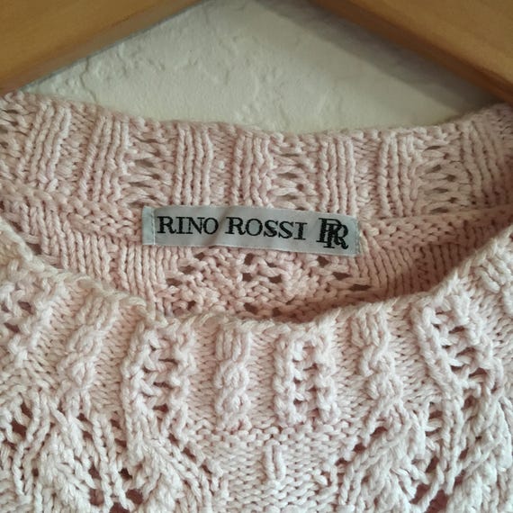 Vintage Rino Rossi Diamond Knit Cotton Top in Ros… - image 3