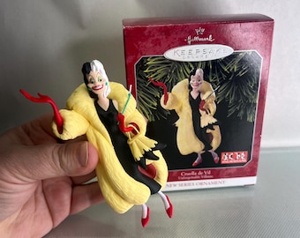 Vintage Hallmark Cruella de Vil Ornament | Unforgettable Villains Series | 1998