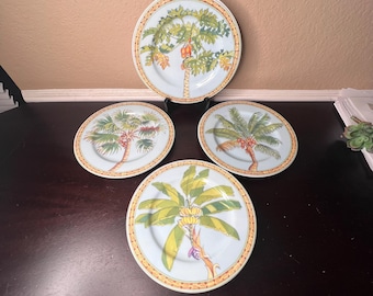 Vintage Andrea by Sadek Tradewinds Siddhia Hutchinson Palm Plate, Decorative Plates, Gallery Wall, Kitchen Decor, Coastal Home, Beach House