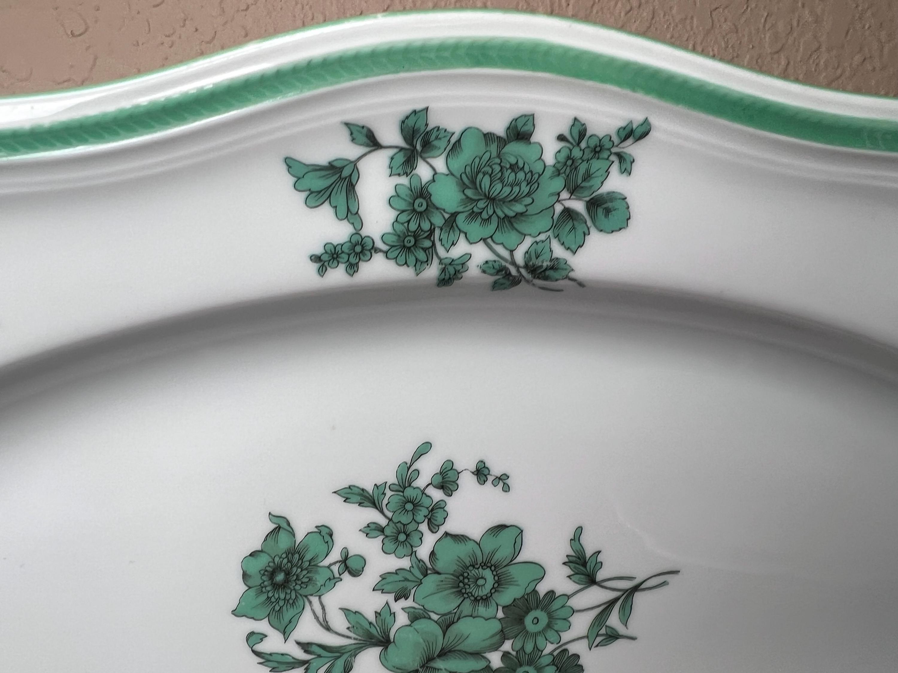 Vintage 1950's Rosenthal China Chippendale Green Bloom Octagonal