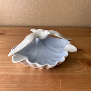 Vintage Gerold Portzellan West Germany Ashtray, Porcelain Pottery, Bavaria, Cigarette Holder, Cigar Culture, Tobacciana, Seagull,Beach Decor