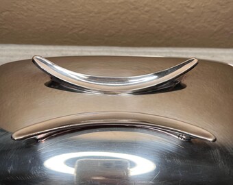 Vintage 1960's MCM Gorham Silverplate Modern Butter Dish, Double