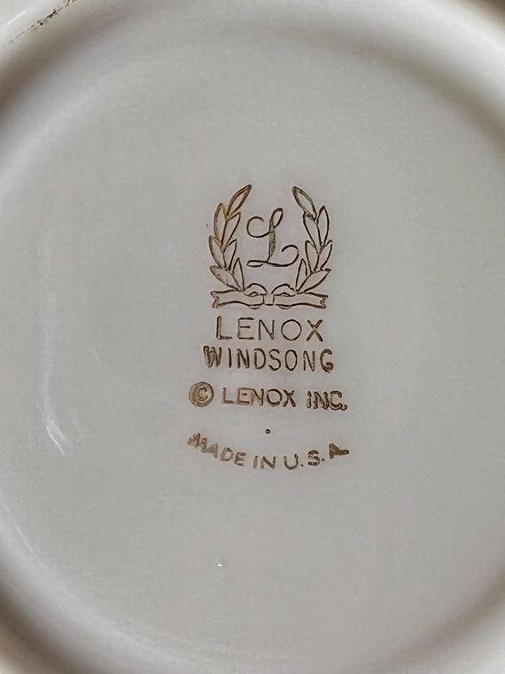 Vintage 1965-1993 Lenox USA 'windsong' Salad Plate, Saucer, Bread