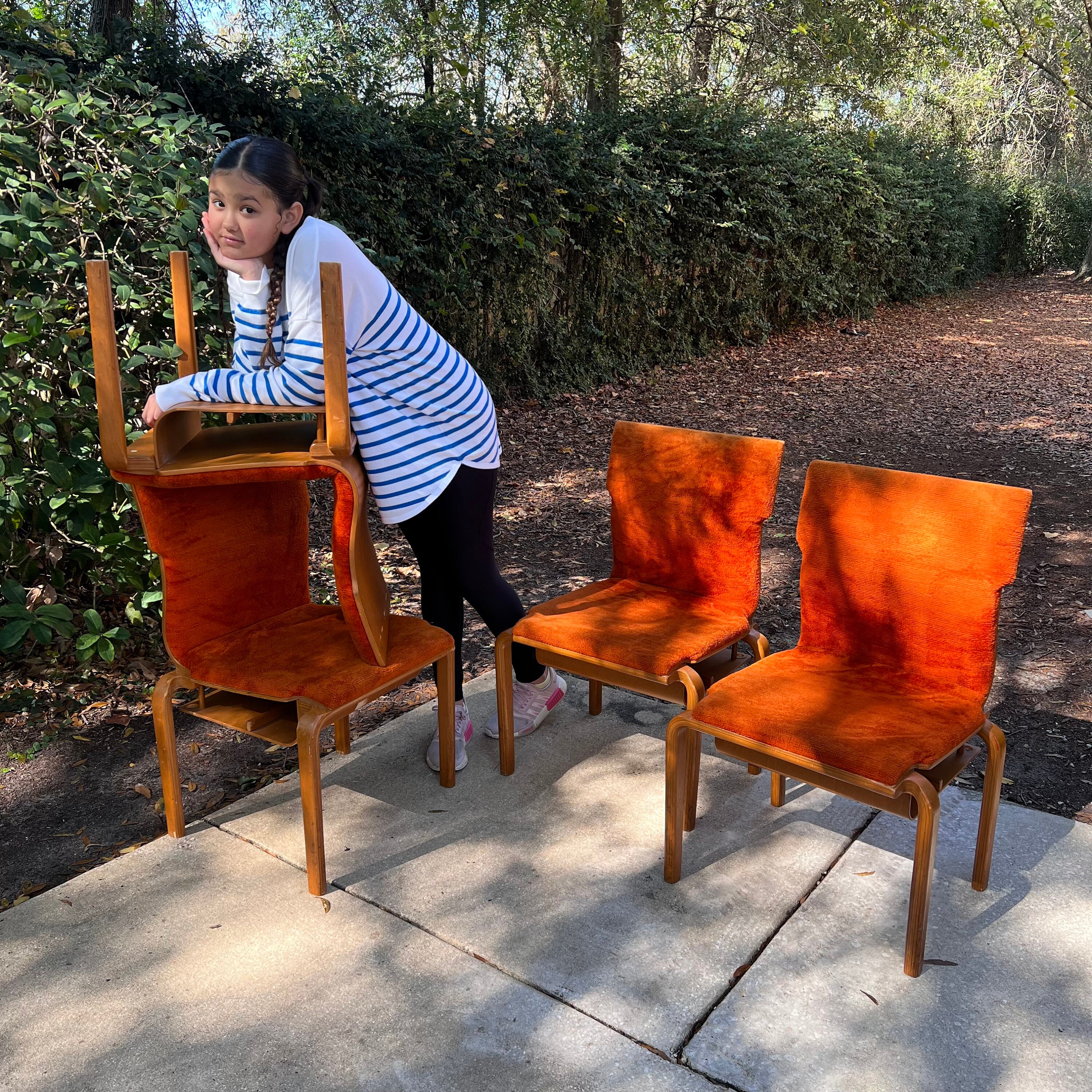 Vintage 1960's MCM Sanders Bentwood Stacking Side Chair