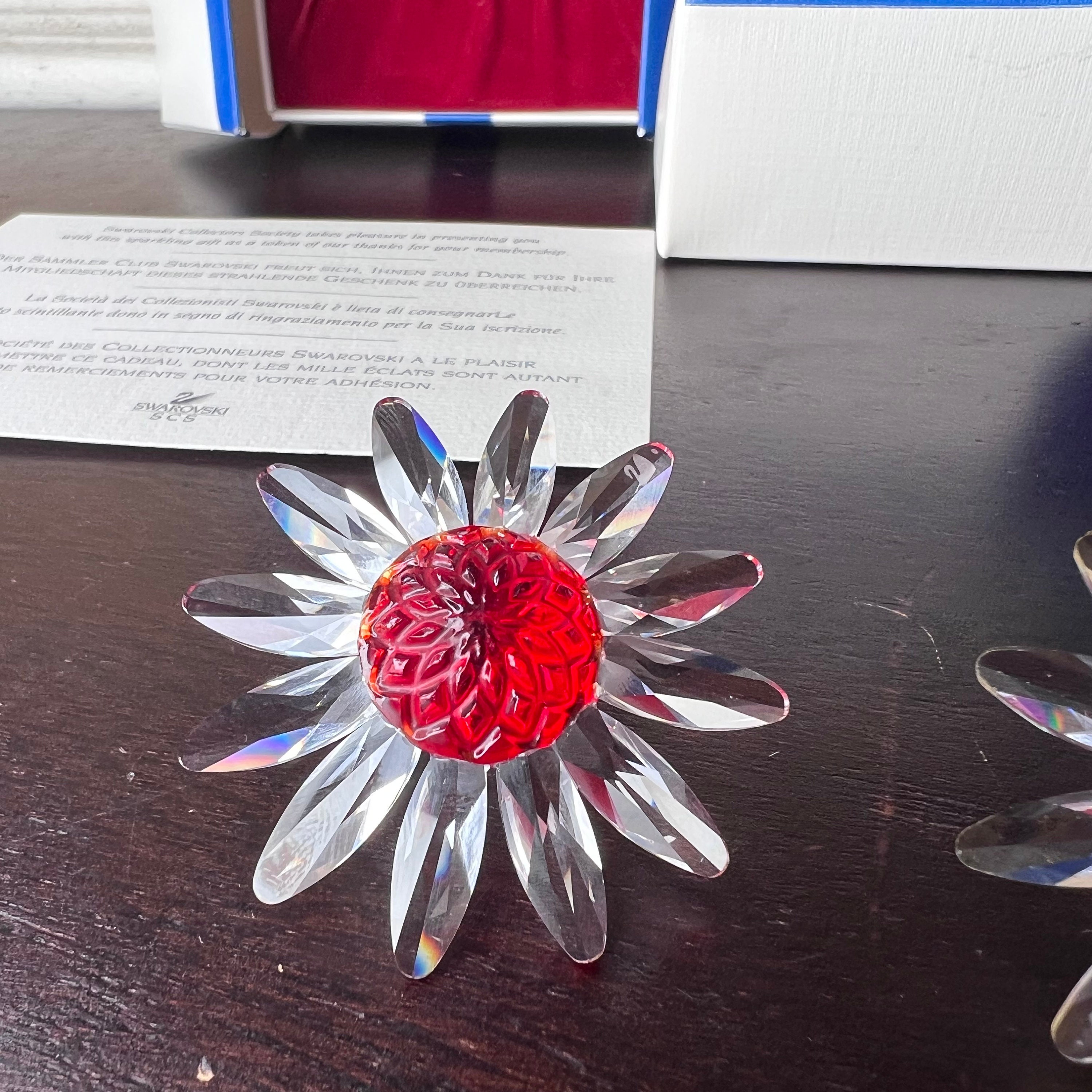 Vintage 1999 Swarovski Crystal Membership Daisy Flower Collectible
