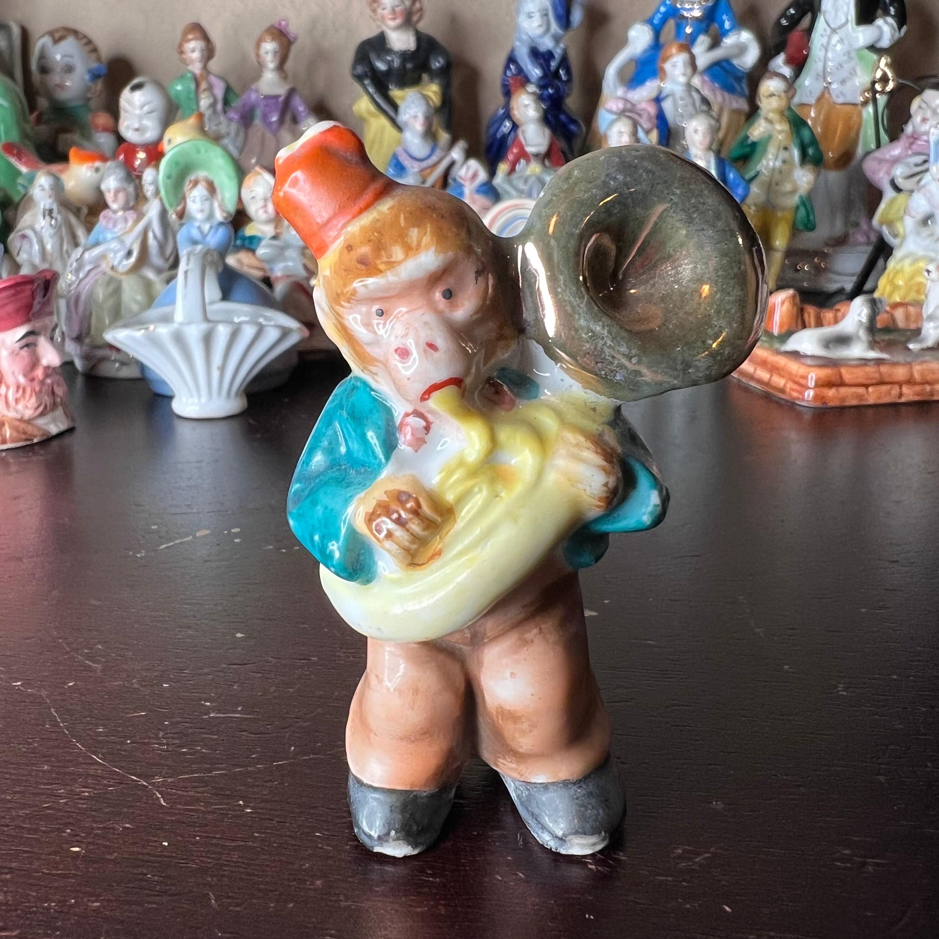 Vintage 1940s Made in Occupied Japan Mioj Monkey Musician Trombone
