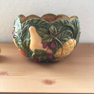 Gorgeous Vintage Holland NB Painted Relief Fruit Bowl image 7