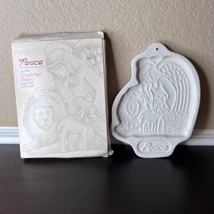 Vintage 1993 Longaberger Pottery Angel Series Cookie Mold Peace, Chocolate, papier mache, Holiday Decor, Christmas ornament, Peace, Baskets