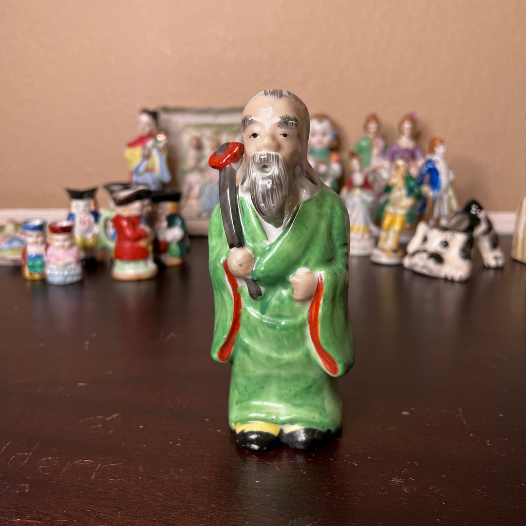 老人と子供の置物 老人と子供の置物