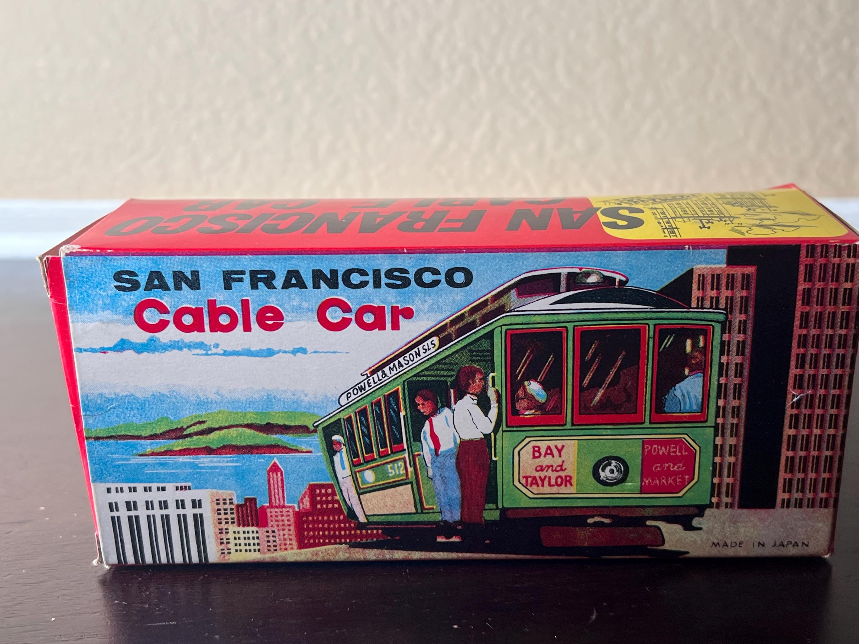 Vintage 1960's Tin Litho San Francisco Cable Car, Original Box