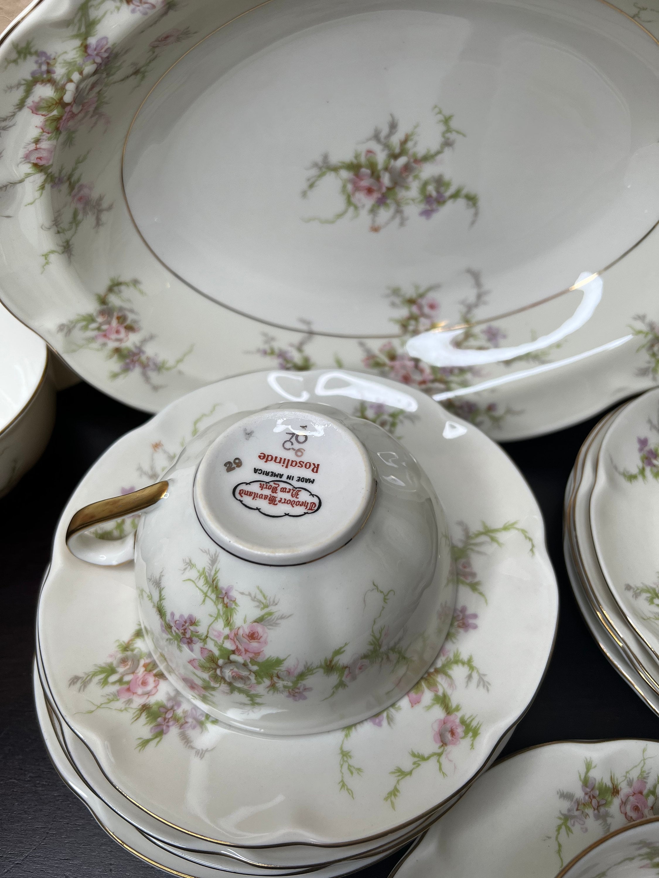 Vintage Theodore Haviland New York Rosalinde China, 10” Vegetable
