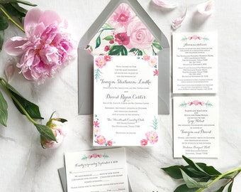 Custom Wedding Invitations, Letterpress Wedding Invitation Set - Sample Pack