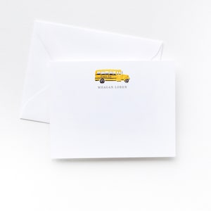 School Bus Personalized Stationery | Personalized Notecard Set of 10 | Personalized Stationary | Bus Driver Personalized Card Set