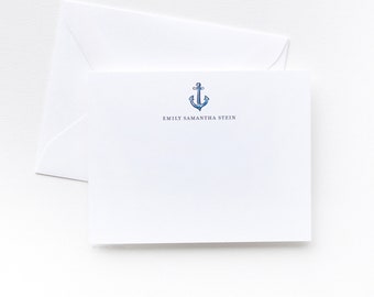 Nautical Anchor Personalized Stationery | Personalized Notecard Set of 10 | Personalized Stationary | Personalized Card Set