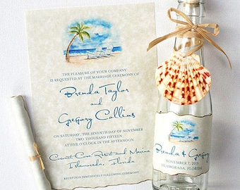 beach wedding invitation etsy