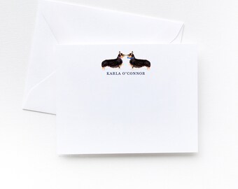 Corgi Dogs Personalized Stationery Set | Personalized Stationery Set of 10 | Stationary Personalized | Personalized Thank You Cards