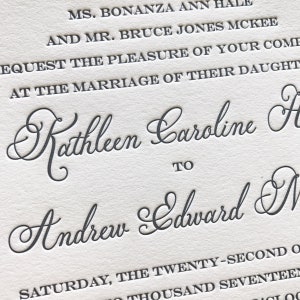 Letterpress Wedding Invitations Kathleen - Sample Pack