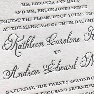 Kathleen Letterpress Wedding Invitations - Sample Pack
