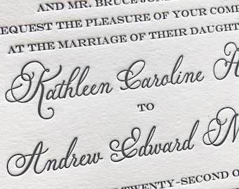 Kathleen Letterpress Wedding Invitations - Sample Pack