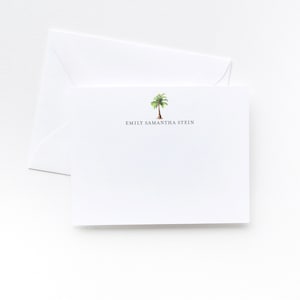 Personalized Beach Note Cards | Personalized Stationery Set of 10 | Personalized Stationery Set | Note Cards with Palm Trees